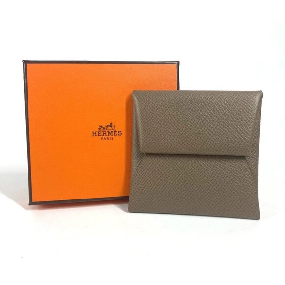HERMES Bastia Wallet Coin Compartment Square coin purse Epsom Etoupe Beige - Picture 1 of 15